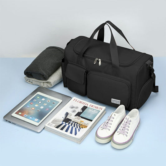 Portable Travel Lightweight Duffel Bag Sport Gym Bags Luggage Hand Carry Luggage Bag - Black