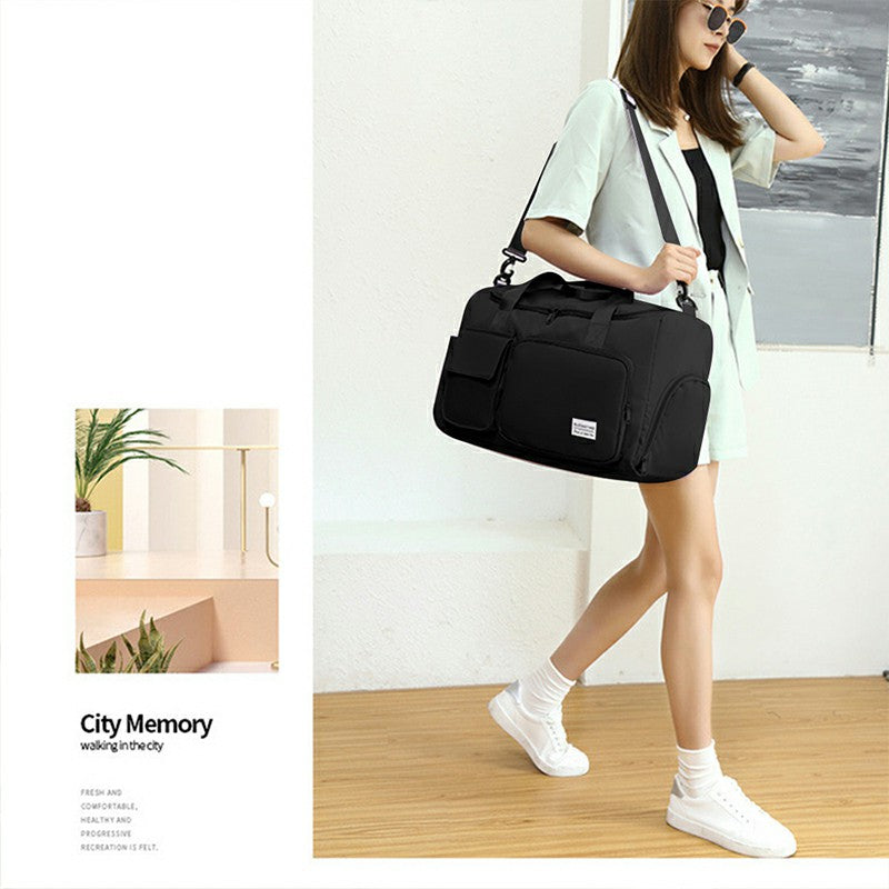 Portable Travel Lightweight Duffel Bag Sport Gym Bags Luggage Hand Carry Luggage Bag - Black