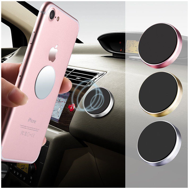 Magnetic Metal Car Dashboard Mount Universal Phone GPS Holder Stand - Silver