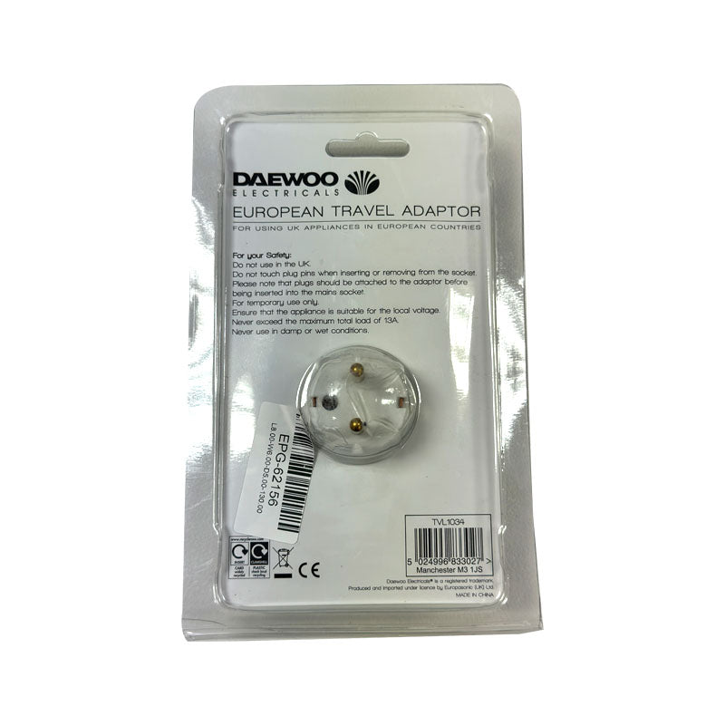European Travel Adapter Plug UK 3 Pin Converter to EU 2 Pin Mains Switch Extension 2 Sockets