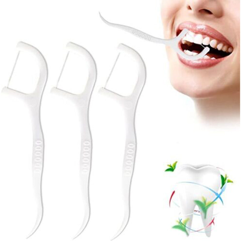 Dental Floss Sticks Interdental Tooth Harps Teeth Picks Oral Care - 50pk