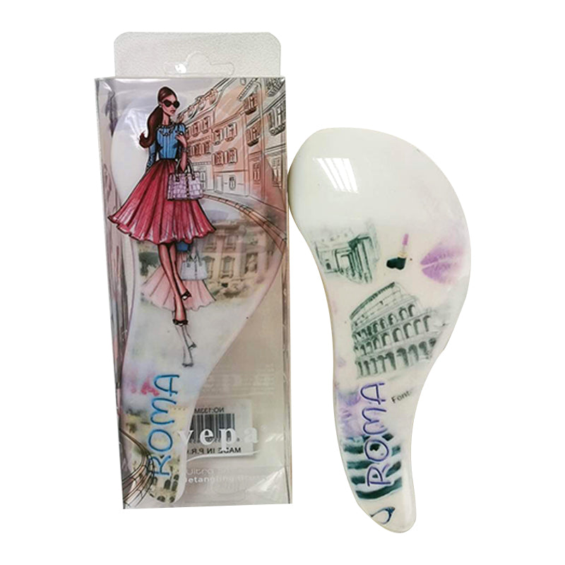 Professional Detangling Hair Brush Silicone Brush Printed Comb for Hairstyling - Random Colour