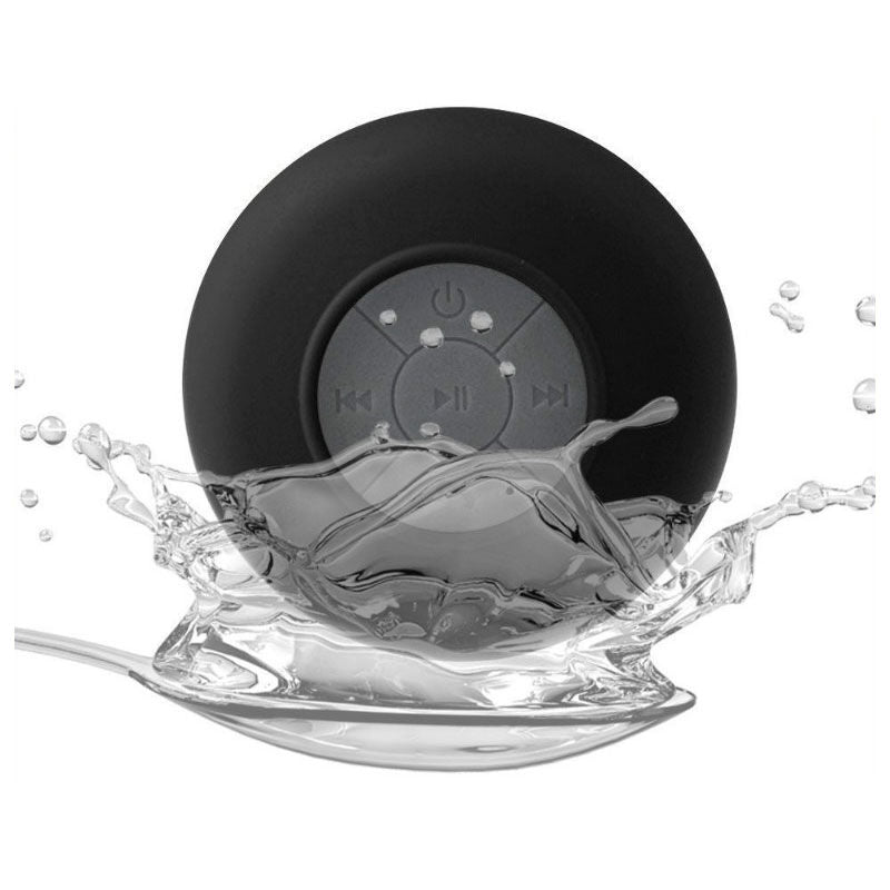 Waterproof Mini Portable Hands-free Bluetooth Speaker with Sucker - Black