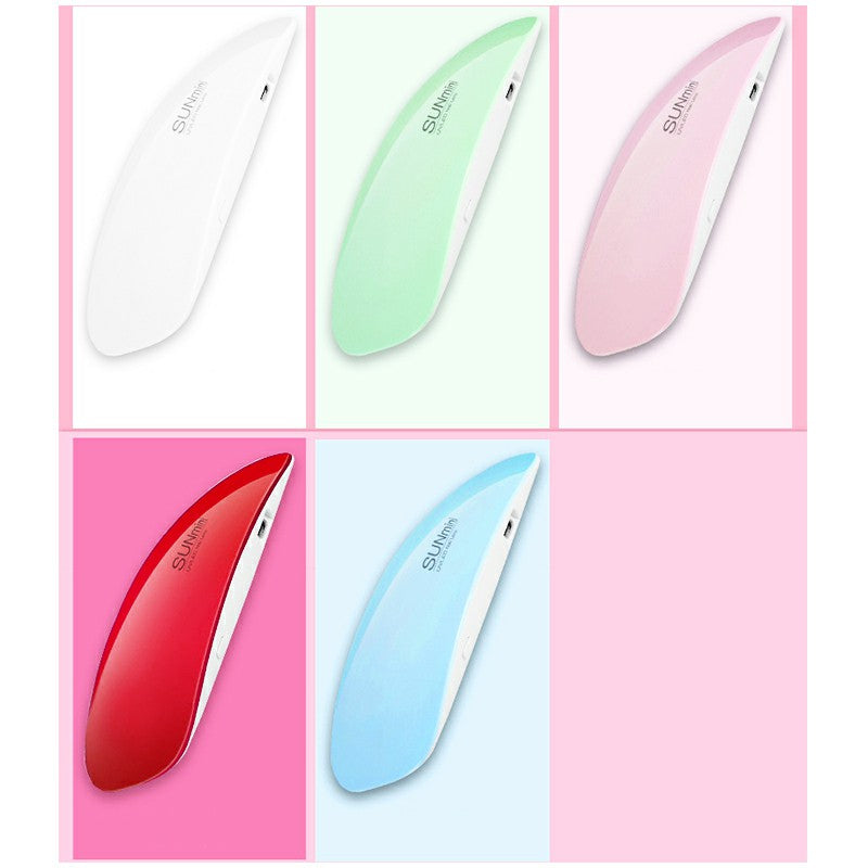 6W Portable Mini USB UV LED 45s/60s Timer Nail Lamp Dryer Nail Lamp Machine - White