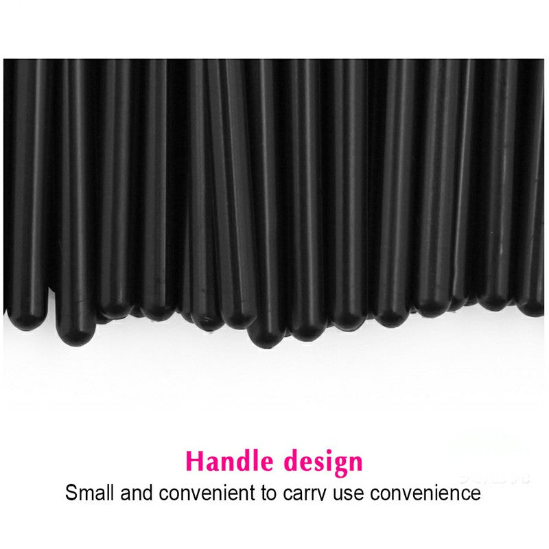 50Pcs Silicone Mascara Brushes Wands Lashes Disposable Eyelashes Extension Synthetic Makeup Brush - Black