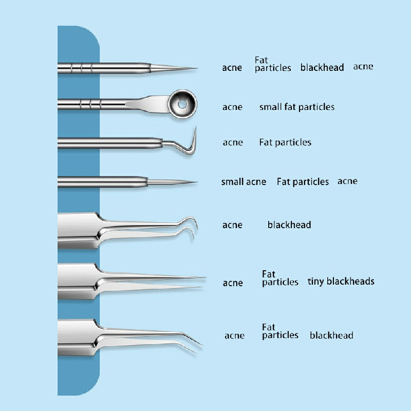 Ultra-fine Cell Pimples Blackhead Clip and Tweezers Artifact Acne Needle Set