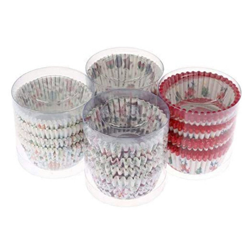 100 pcs Christmas Mini Cupcake Liners Colorful Paper Ideal for Holidays and Parties - Santa Claus