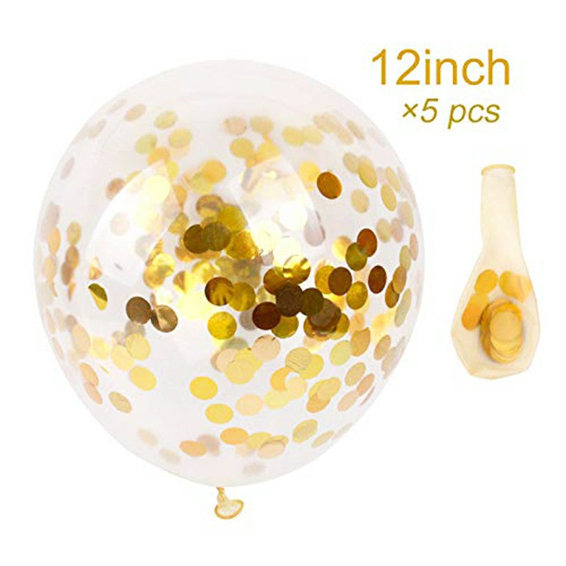Bunting Banner and Foil Latex Confetti Round Sequins Balloon for Party - Colorful