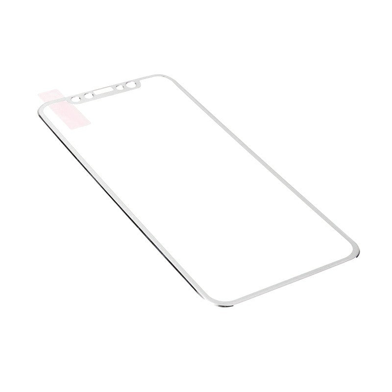 iPhone X/XS/11 Pro 3D Tempered Glass Metal Edge to Edge Screen Protector - Silver