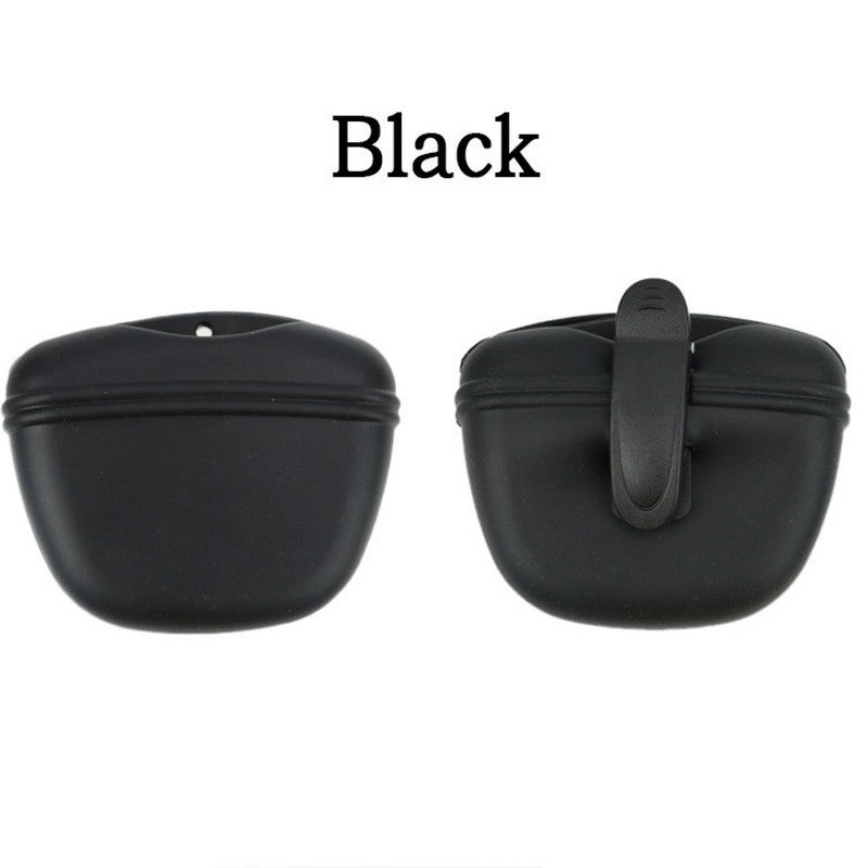 Dog Food Treat Bag Waist Storage Holder Walking Dog Training - Black
