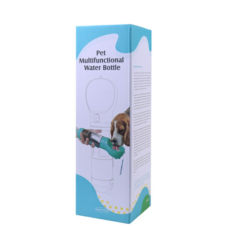 300 ml Pet Dog Water Bottle Portable Drinking Water Dispenser with Poo bags - Pink