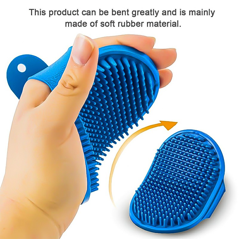 Pet Grooming Brush Cat Dog Detaining Massage Rubber Pad For Long and Short Hair - Blue