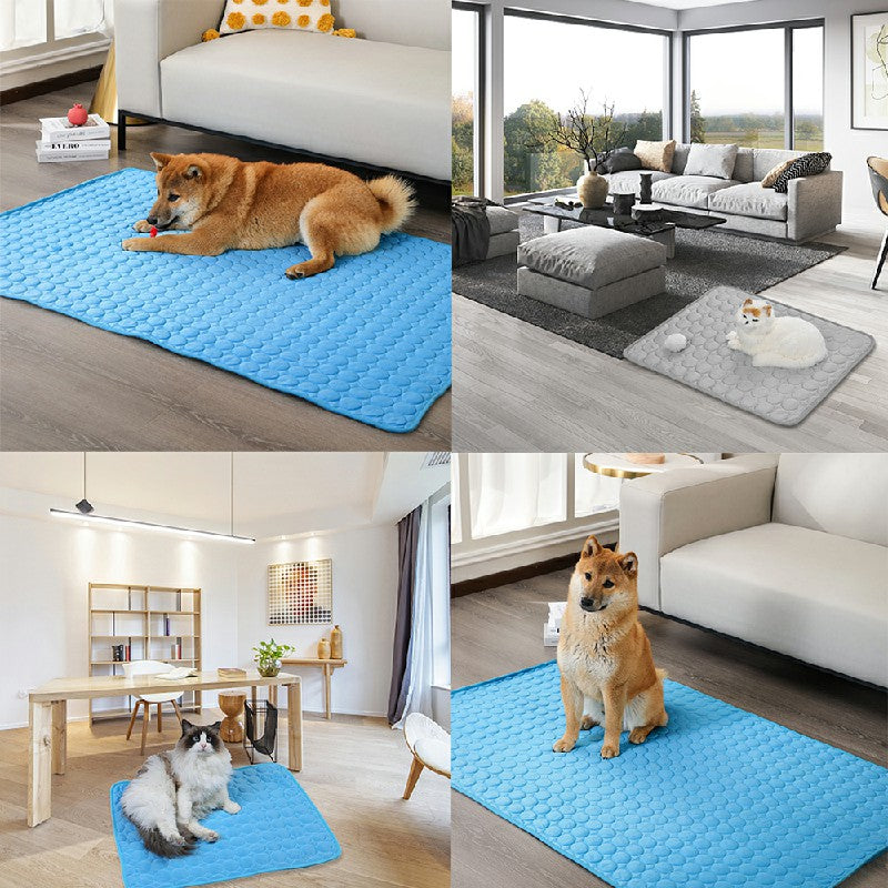 Self Cooling Pet Dog Cat Mat Heat Relief Non-Toxic Summer Pad 150x100cm XXL Grey