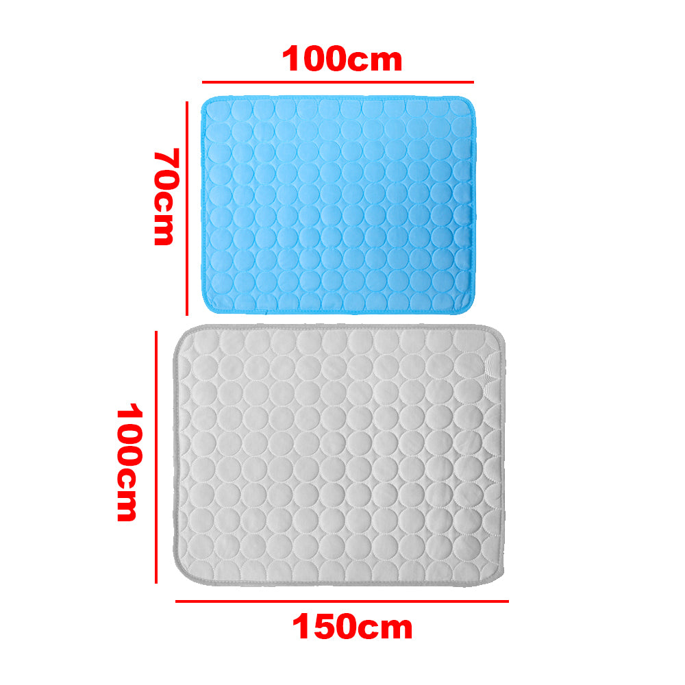 Self Cooling Pet Dog Cat Mat Heat Relief Non-Toxic Summer Pad 150x100cm XXL Grey