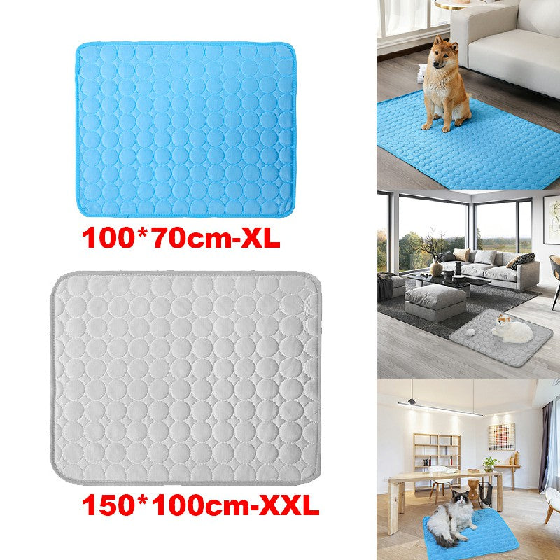 Self Cooling Pet Dog Cat Mat Heat Relief Non-Toxic Summer Pad 150x100cm XXL Grey