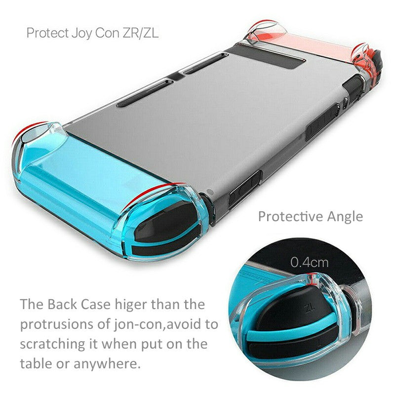 5 in 1 Nintendo Switch Transparent Clear Shockproof Protective Hard Case Cover