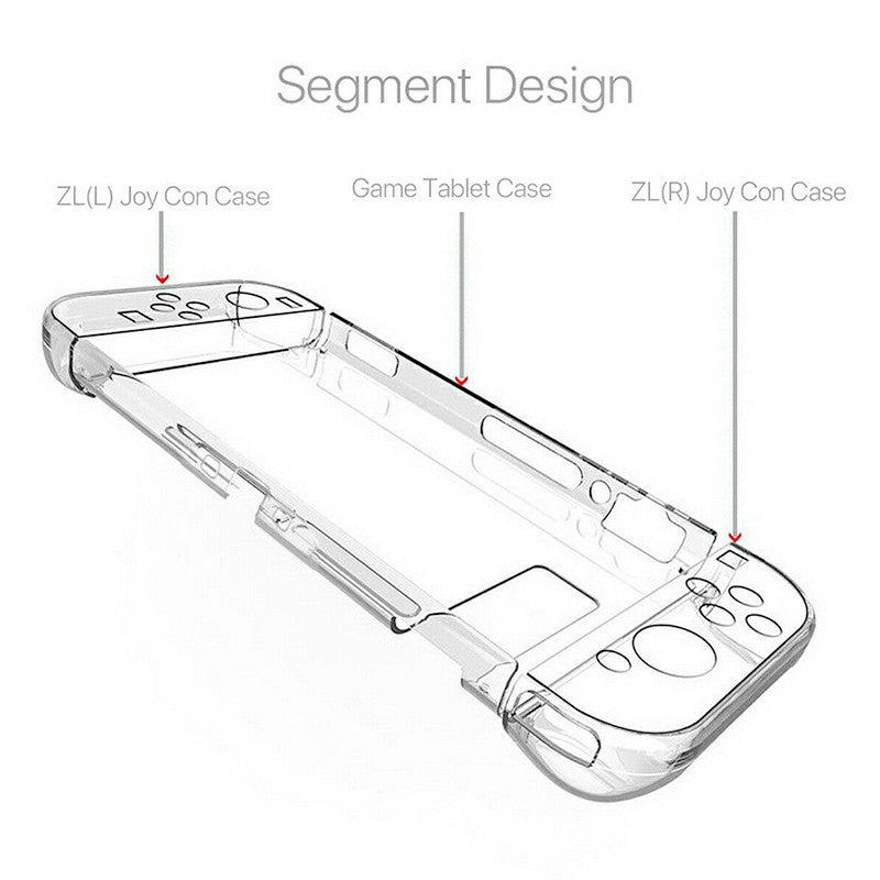 5 in 1 Nintendo Switch Transparent Clear Shockproof Protective Hard Case Cover