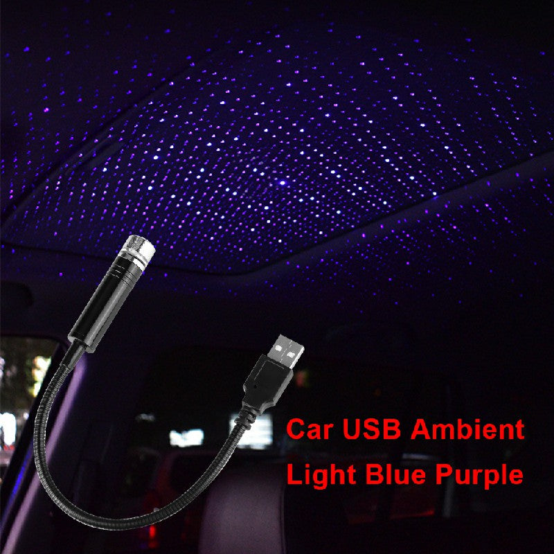 USB LED Car Roof Atmosphere Star Lamp Ambient Night Lights Interior Projector