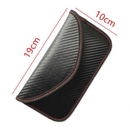 Carbon Fiber Signal Blocker Case Fob Pouch RFID Blocking Pouch Shielding Bag for Cellphone Car Remote