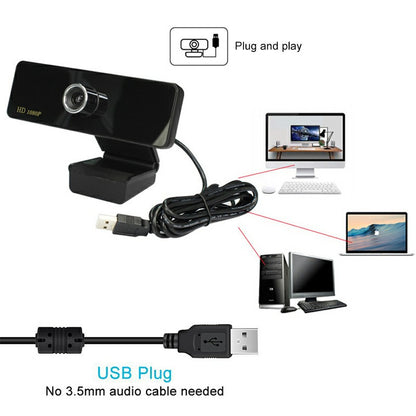 1080P Full HD Camera Live Streaming Webcam Built-in Digital MIC TV Dedicated