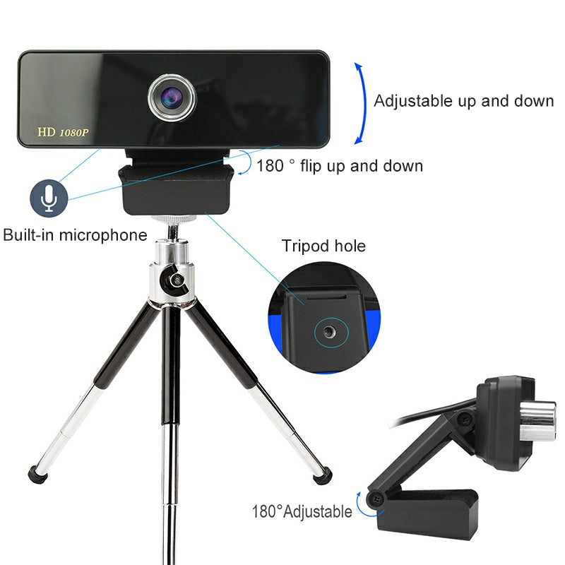 1080P Full HD Camera Live Streaming Webcam Built-in Digital MIC TV Dedicated