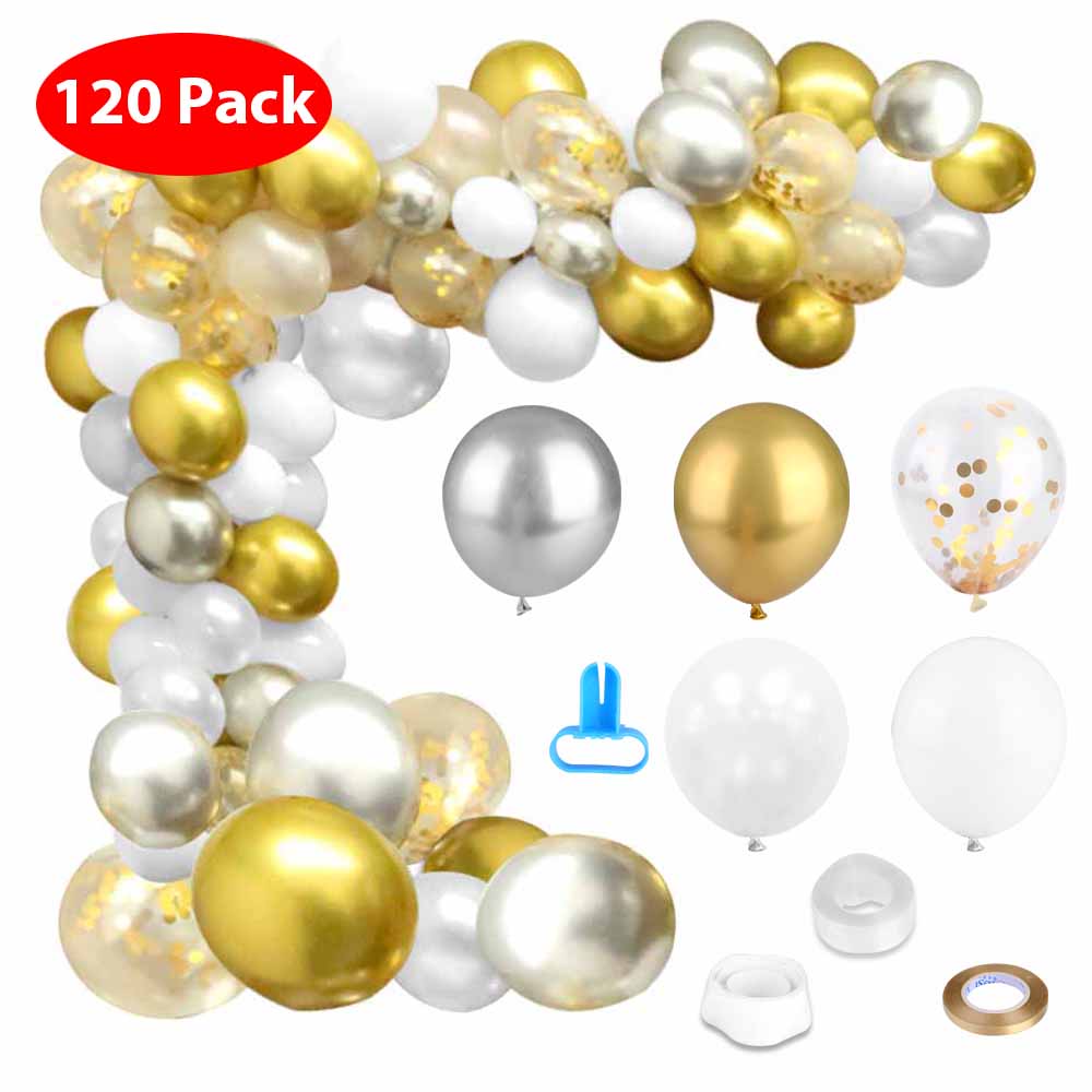 120Pcs DIY Party Balloons Arch Garland Kit Latex Balloon for Wedding Birthday Graduation Party.