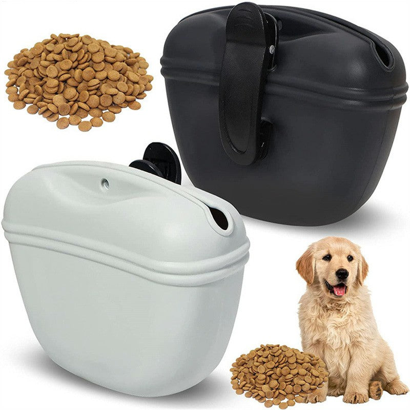 Dog Food Treat Bag Waist Storage Holder Walking Dog Training - Black