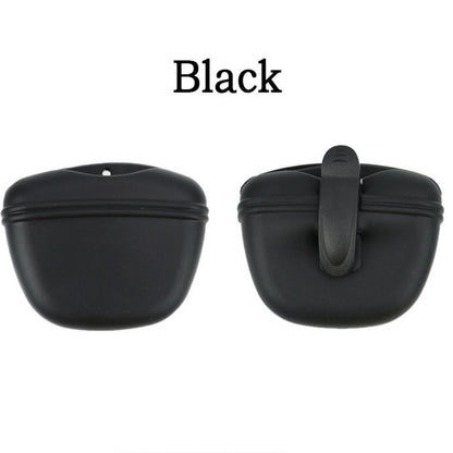 Dog Food Treat Bag Waist Storage Holder Walking Dog Training - Black
