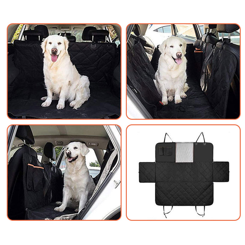 Dog Car Seat Cover Heavy Duty 600D Waterproof Pet Mat Rear Back Seat Hammock - Black