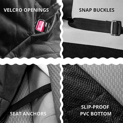 Dog Car Seat Cover Heavy Duty 600D Waterproof Pet Mat Rear Back Seat Hammock - Black