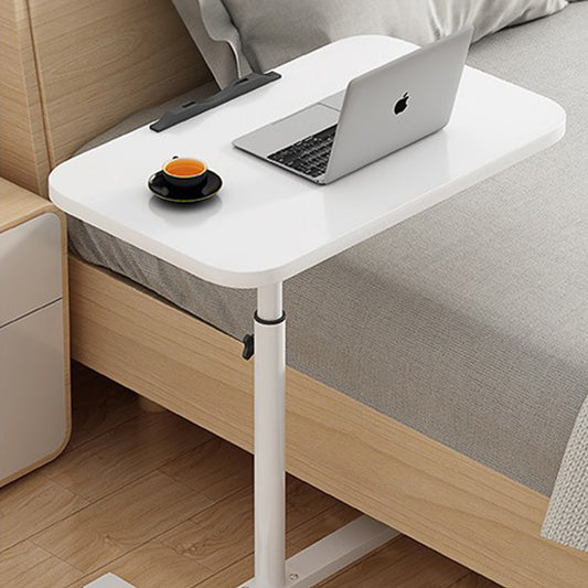 Adjustable Overbed Table Over Hospital Bed Tray with Wheels for Home Use or Medical - White