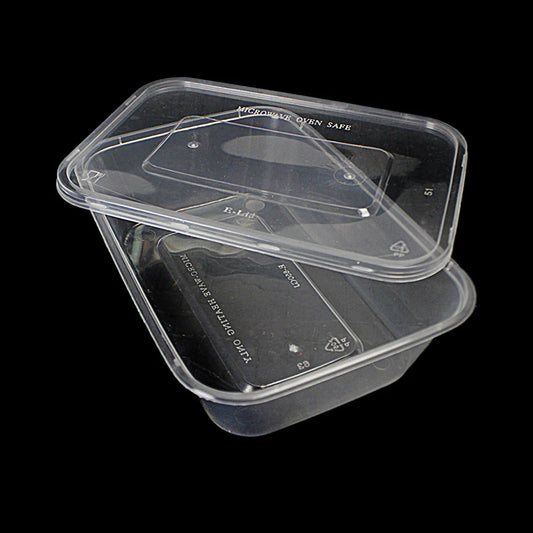 5 Pack 650ml Plastic Food Takeaway Containers with Lids Stackable Airtight Recyclable Dishwasher and Freezer Safe